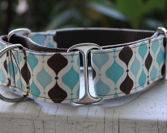 Kane's Blue Geo 1.5" Martingale Collar