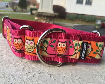 Cricket's a Hoot Owls 1.5" Martingale Collar