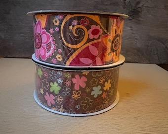 Floral Grosgrain Ribbon, 1.5" - 24 ft