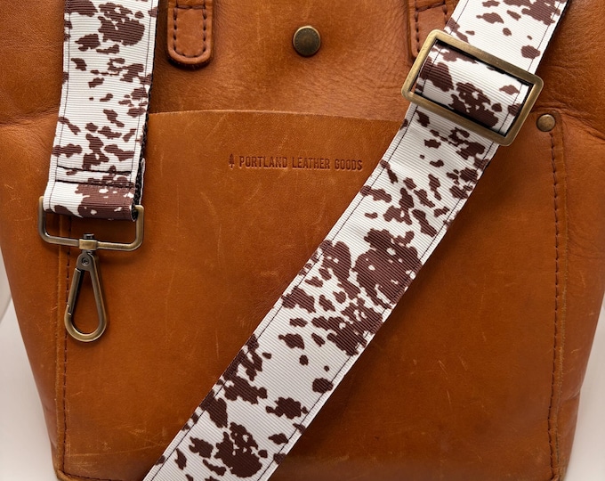 Bag Strap: Cow Hide on Brown