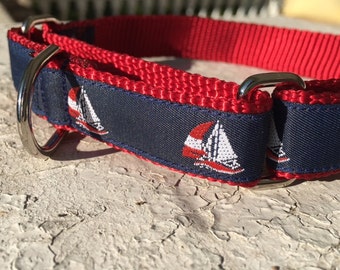 Simon's Sailboats 3/4" Martingale Collar