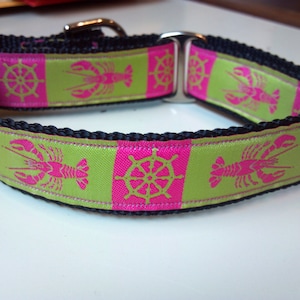 Lexie&#39;s Nautical Lobstahs 1&quot; Martingale Collar