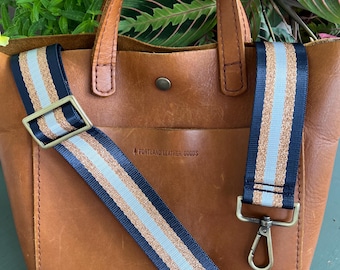 Bag Strap: Navy & Rose Gold