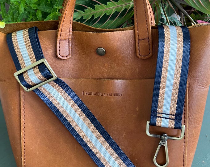 Bag Strap: Navy & Rose Gold