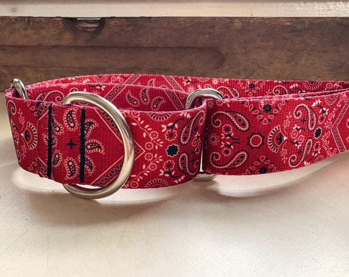 XL - Red Bandana - 1.5" Plain Nylon