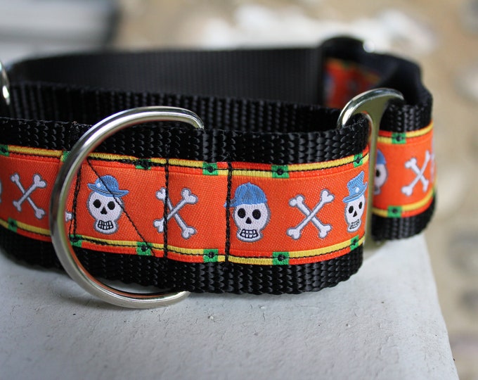 Halloween Skulls 1.5" Martingale Collar