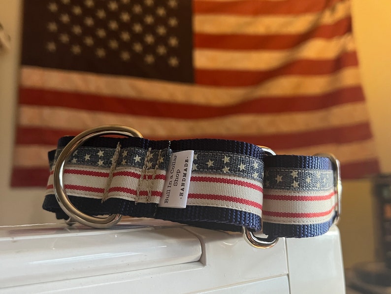 Vintage Stars & Stripes 1.5 Craft Martingale Collar image 4