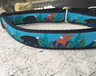 Bear and Moose 1" Martingale Collar