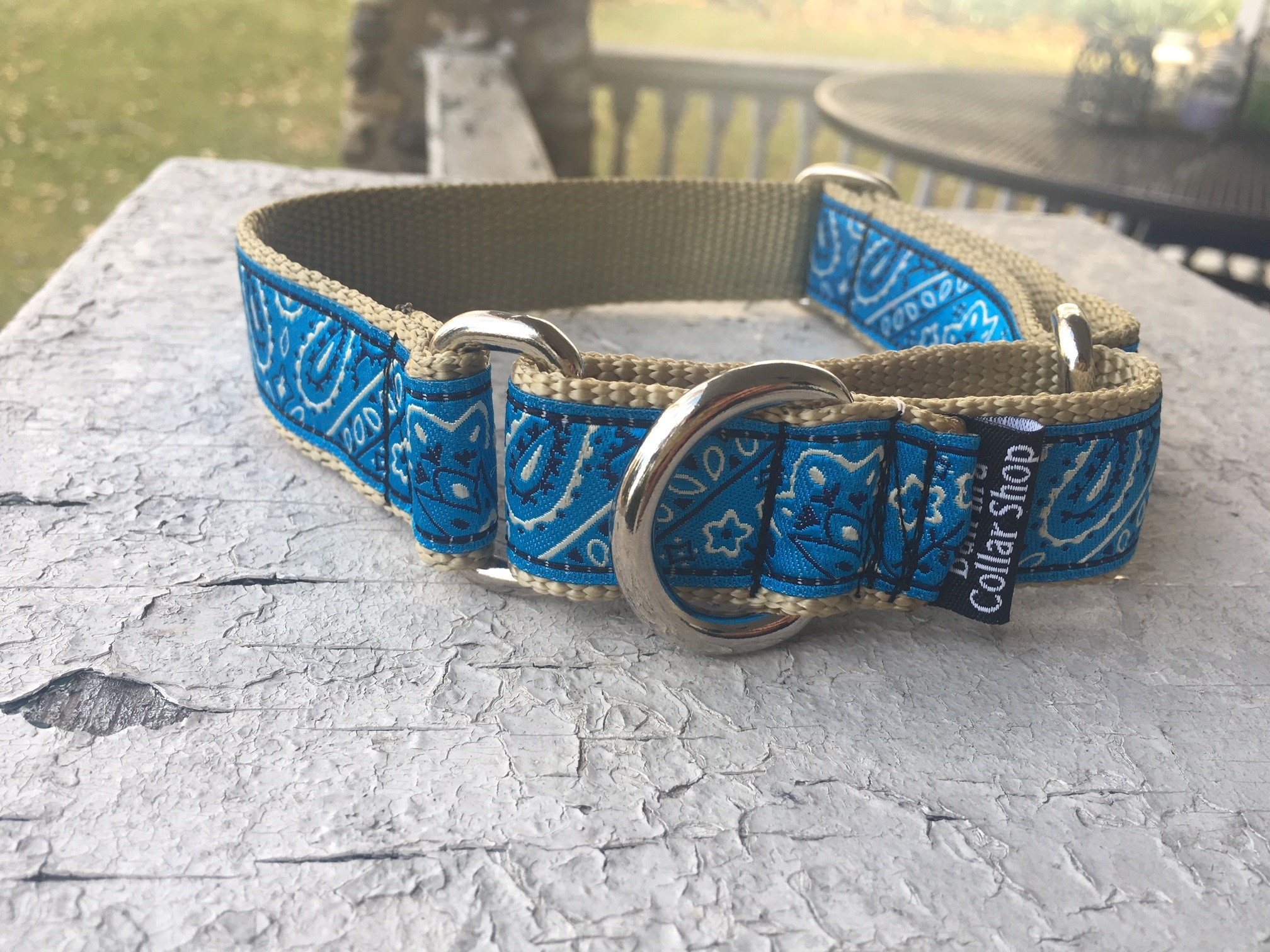 blue bandana dog collar
