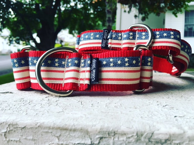 Vintage Stars & Stripes 1.5 Craft Martingale Collar image 5