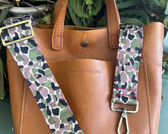 Bag Strap: Forest Camo on Burgundy