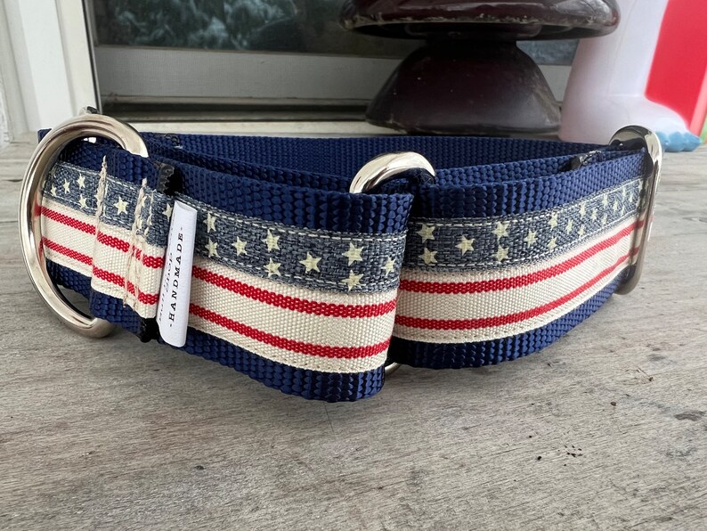 Vintage Stars & Stripes 1.5 Craft Martingale Collar image 2