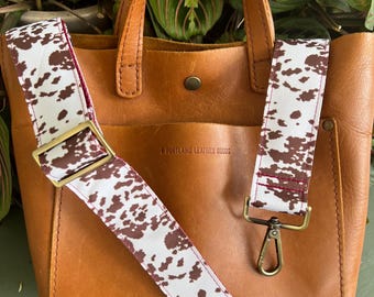 Bag Strap: Cow Hide on Burgundy