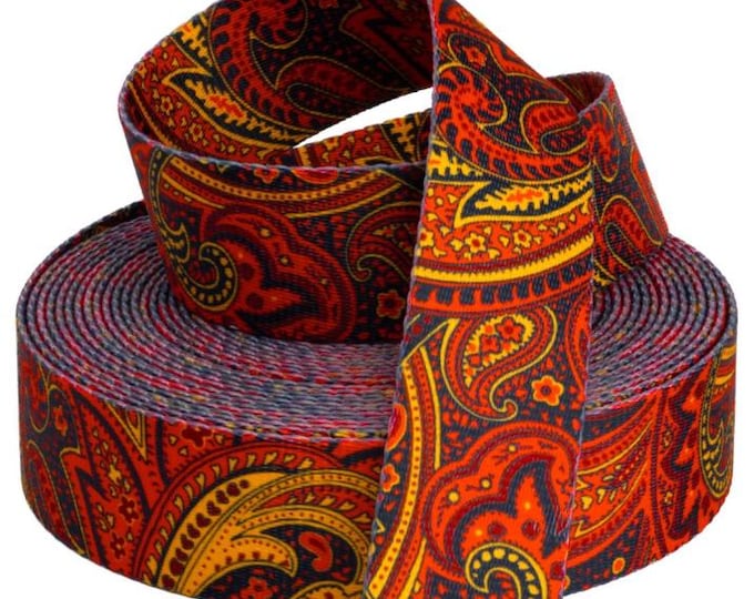 Red Paisley Webbing, 1.5"