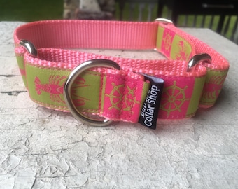 The Pink Lobstah - 1" Martingale Collar