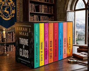 Colección de 8 libros de Trono de Cristal de Sarah J. Maas / Colección completa de libros de fantasía