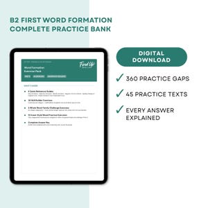 B2 First Word Formation PDF Practice Pack - Reading and Use of English Part 3