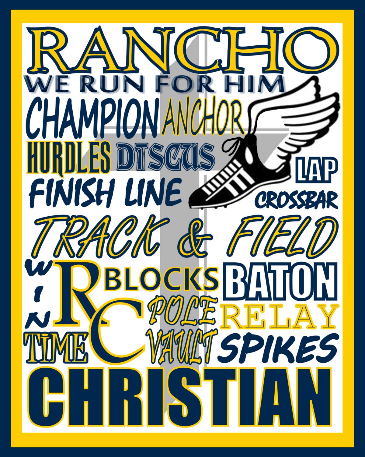 Track & Field Print Custom Track Poster Track Team Gift Track Poster