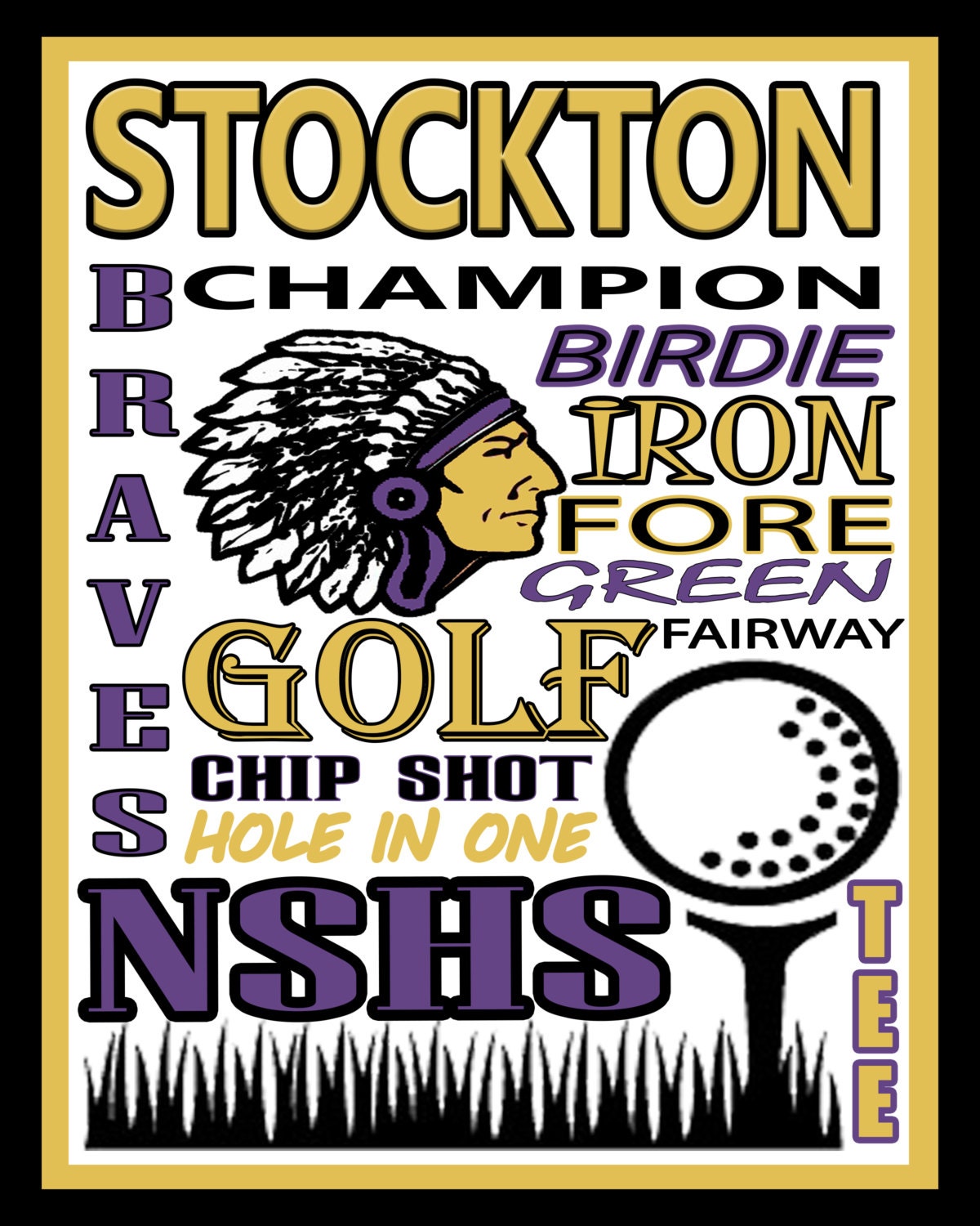 Golf Print Custom Golf Poster, Golf Team Gift Golf Poster Golf Sign