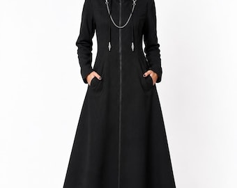 Kingdom Hearts Organisatie XIII Zwarte Trenchcoat met Capuchon, Lange Cosplaycape, Oversized Jas geïnspireerd op Anime, Halloween Kostuumjas,