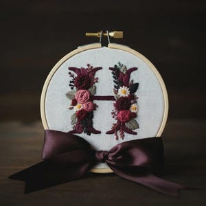 Floral Monogram O Hand Embroidery Pattern PDF Instant Download