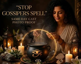 Stop Gossipers Spell, Protection Spell, Negative Energy Removal, Spiritual Protection, Energy Cleansing, Jealousy Removal