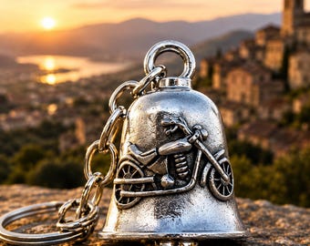 Llavero personalizado con campana protectora para motocicleta – Regalo personalizado para él