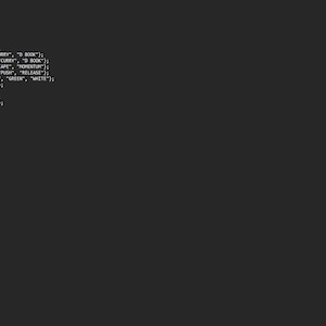May include: A dark grey screen displaying lines of C++ programming code. The text includes constant string arrays for game settings such as dribble modes, shot visual cues, and various menu headers like Auto Green, Infinite Stamina, and Defence Assist.