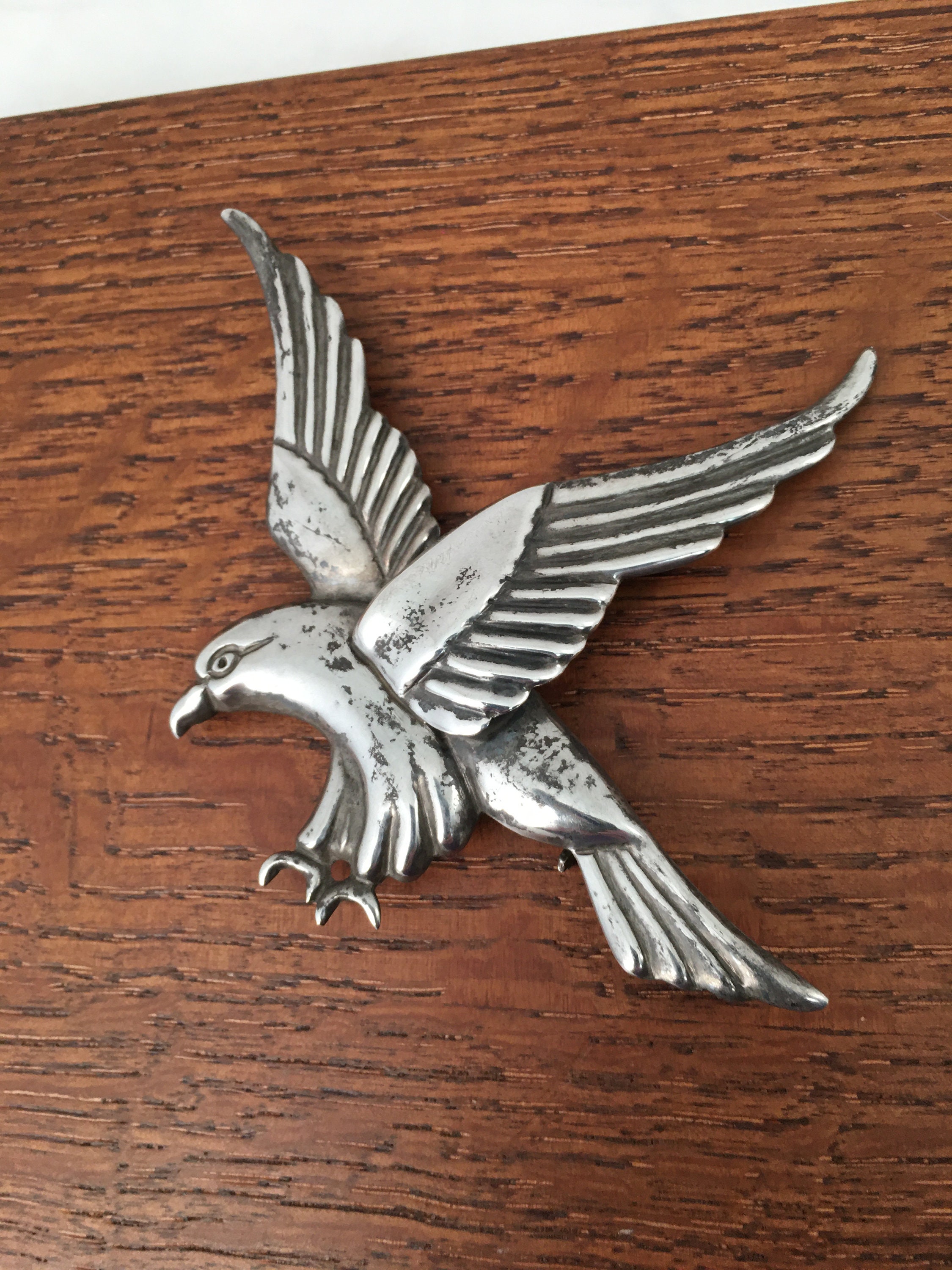 Broche Vintage Ciner Double Aigle - Crête D'oiseau Patriotique Tigre - Rare