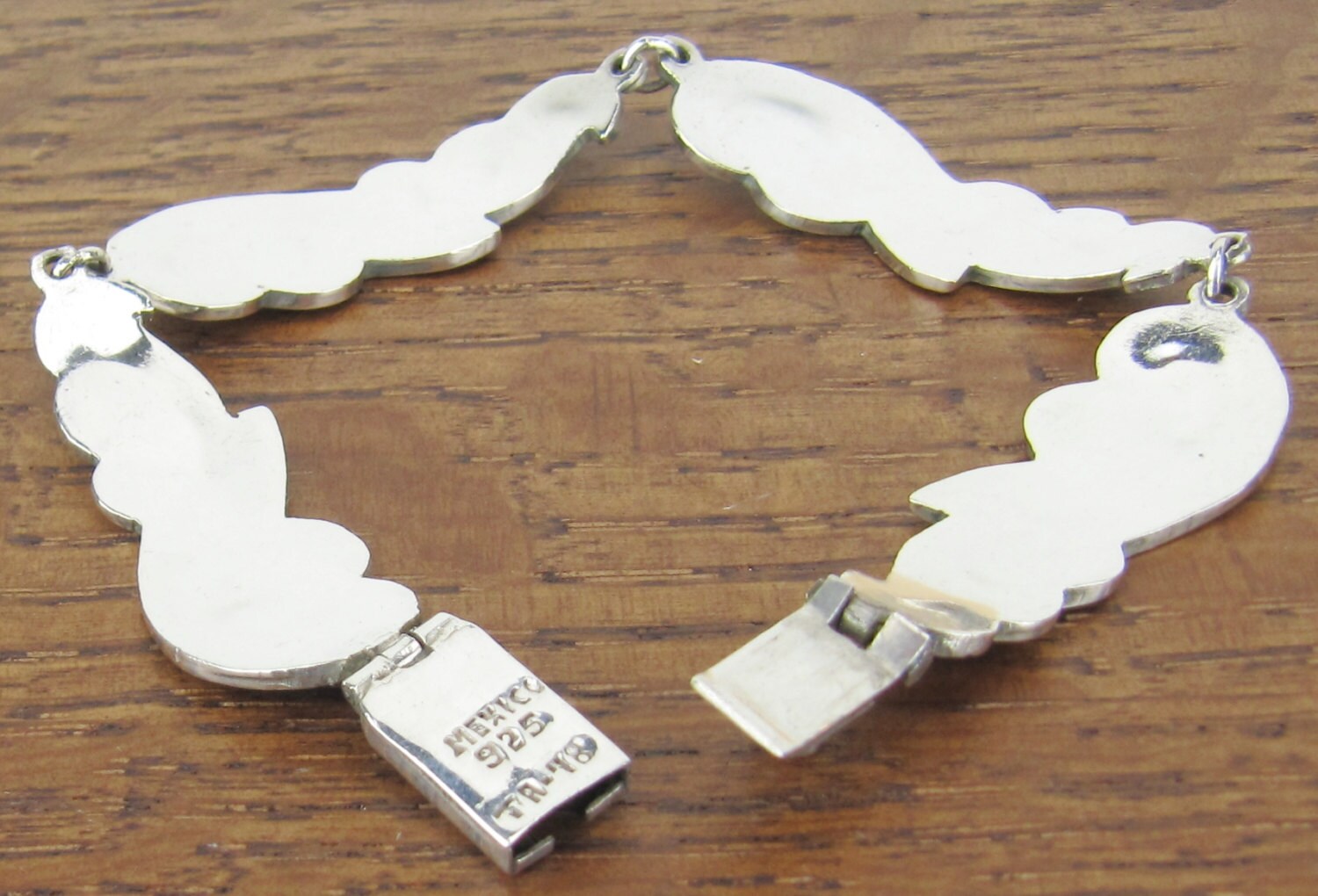 80s MEXICAN JEWELRY ブレスレット silver925 Vintage Sterling Silver Bracelet Black Enamel 1980 Mexico Jewelry