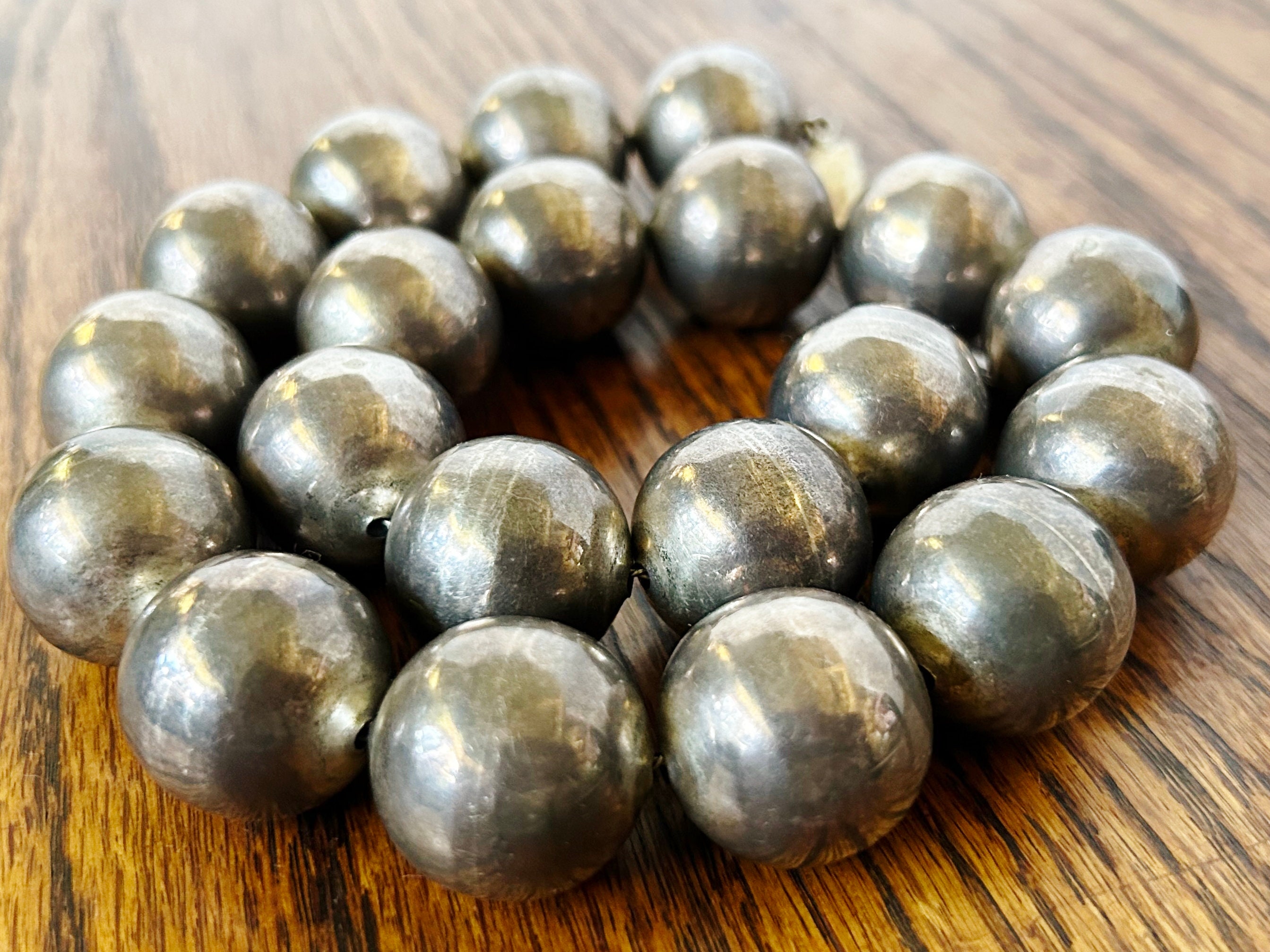 Vintage Sterling Silver EXTRA LARGE Beads on Chain Necklace