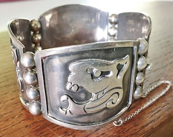 Vtg. Sterling Silver Link Bracelet Marked TC-135 Mexico 925