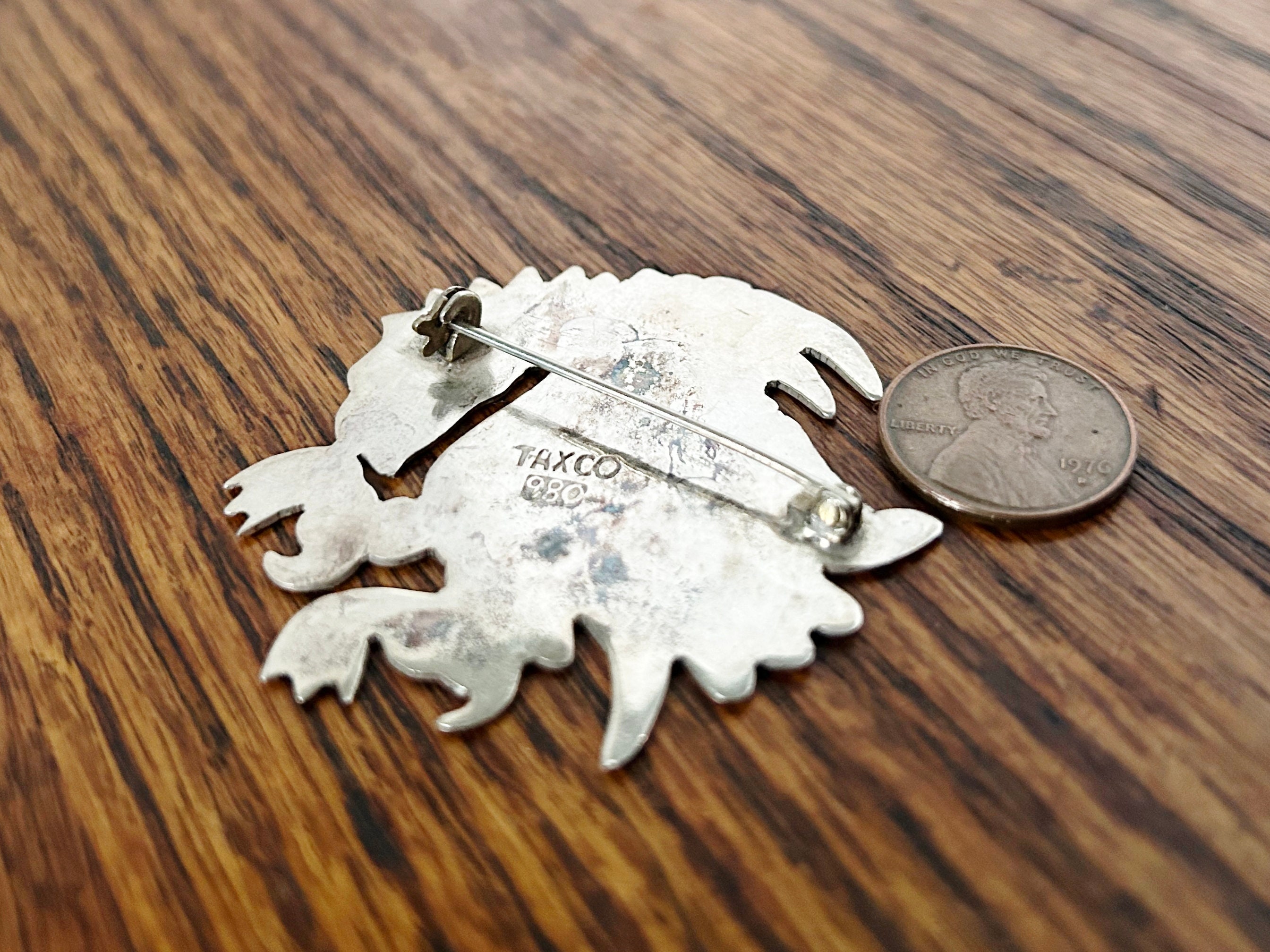 Vintage Sterling Silver Pin Brooch Mayan Aztec Eagle Bird Condor 980 ...