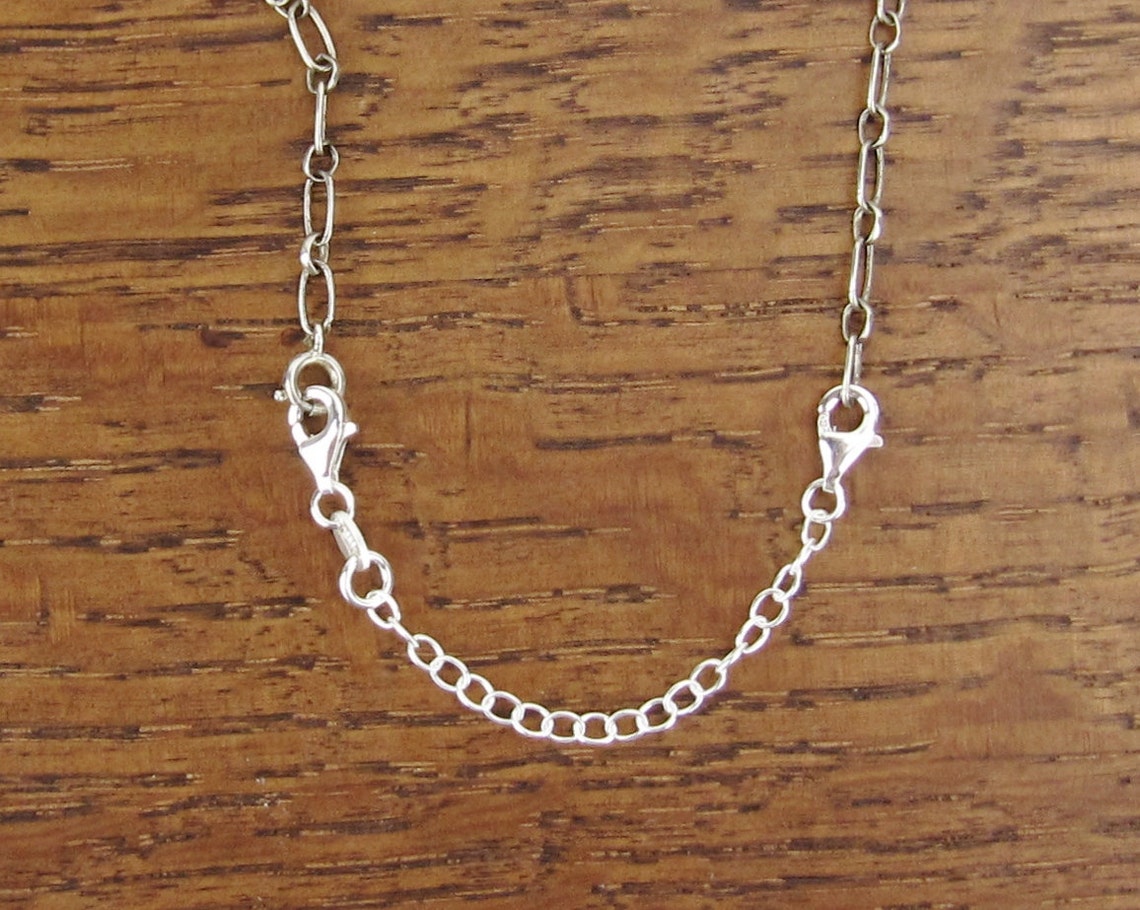 Sterling Silver Safety Chain Bracelet Necklace Jewelry Etsy