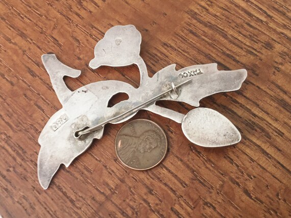 Vintage Sterling Silver and Amethyst Pin Brooch TAXCO 980 Mexico C