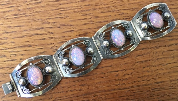 Antique Taxco Mexico Sterling Silver 925 Link Cuff Panel