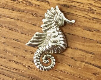 Vintage Seahorse Mexican Sterling 925 brooch pin made in Mexico silver jewelry 4 grams