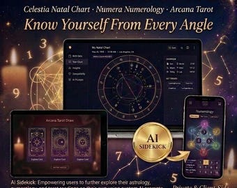 Self-Discovery Bundle | Interactive Birth Chart, Numerology & Tarot Reflection Companion