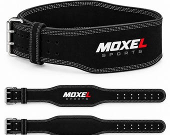 Genuine Leather Weight Lifting Belt | 4" Foam Padded Back Support (S-XL)