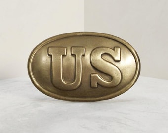 Solid Brass Reproduction Civil War Union Army Infantry Soldier Belt Buckle