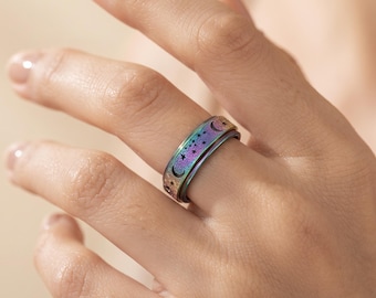Fidget ring women Spinner Celestial Anxiety ring
