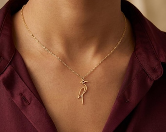 Heron Pendant: Sterling Silver Minimalist Design