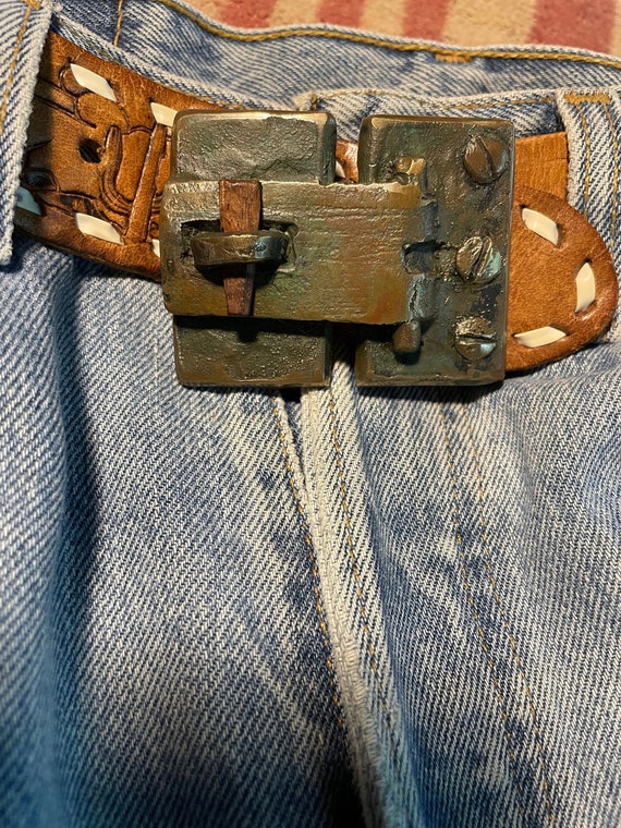 Fantastic hand crafted bronze buckle