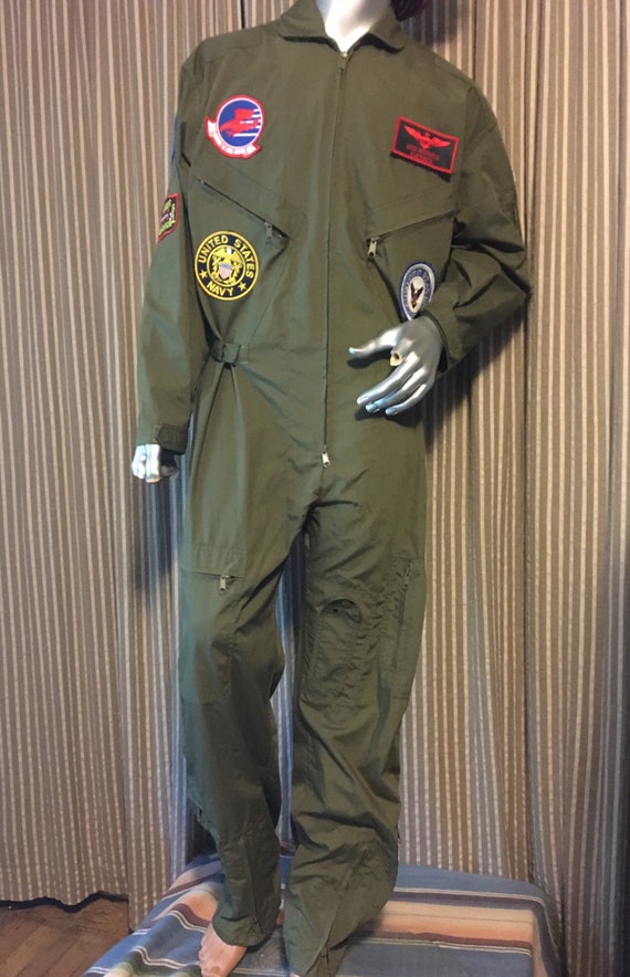 Military green flight suit