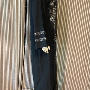 Black Long Pullover Robe With Gold Weave - Etsy