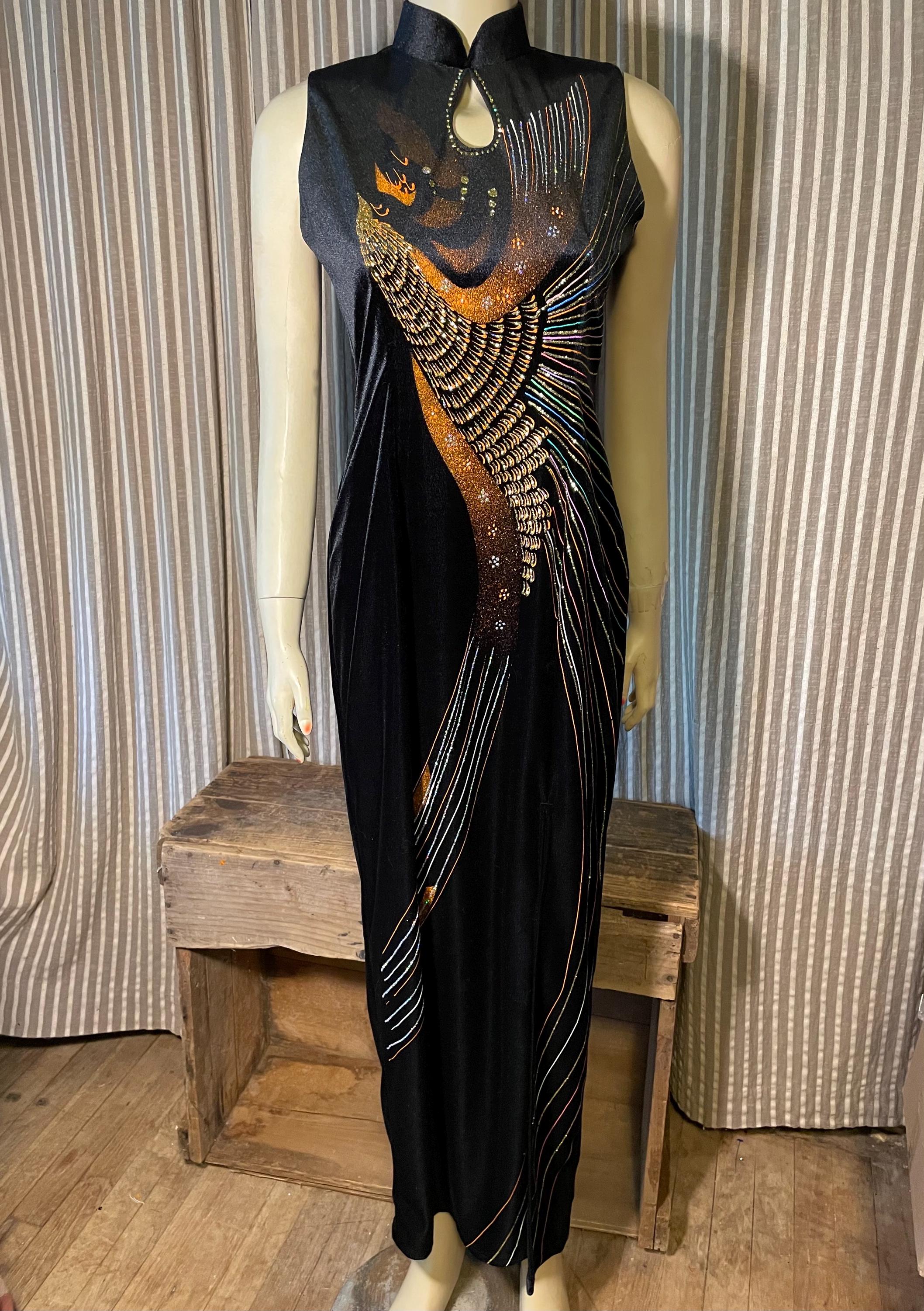 パーティードレス Bird of Paradise-Print Silk Blend Dress Paradise Birds Dress - Etsy