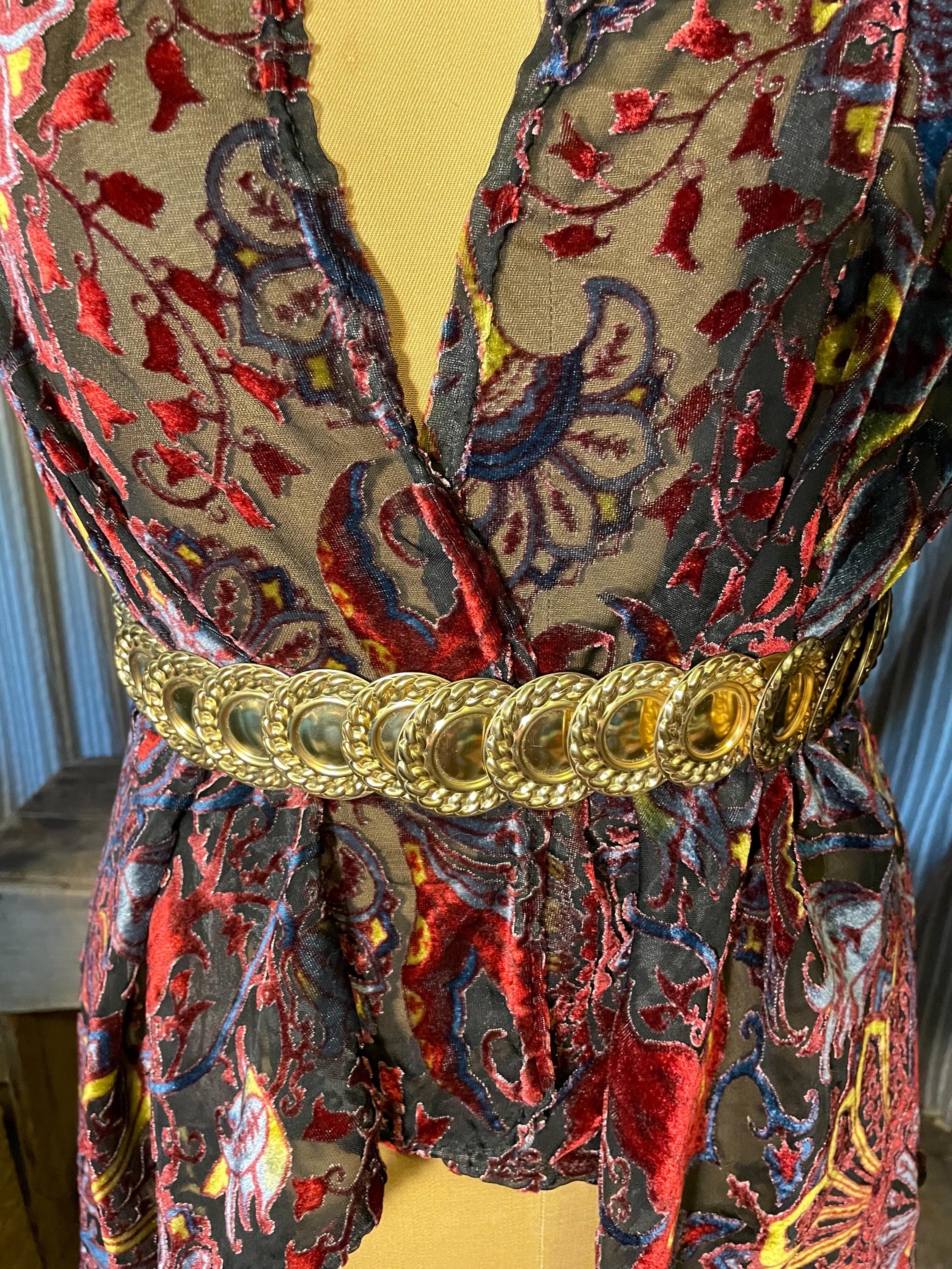 Vintage Gold Metal Discs Stretch Belt - Etsy display picture 1