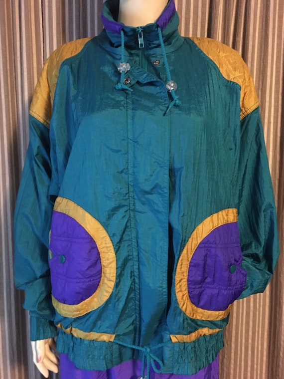 Vintage windbreaker nylon jacket, - Gem