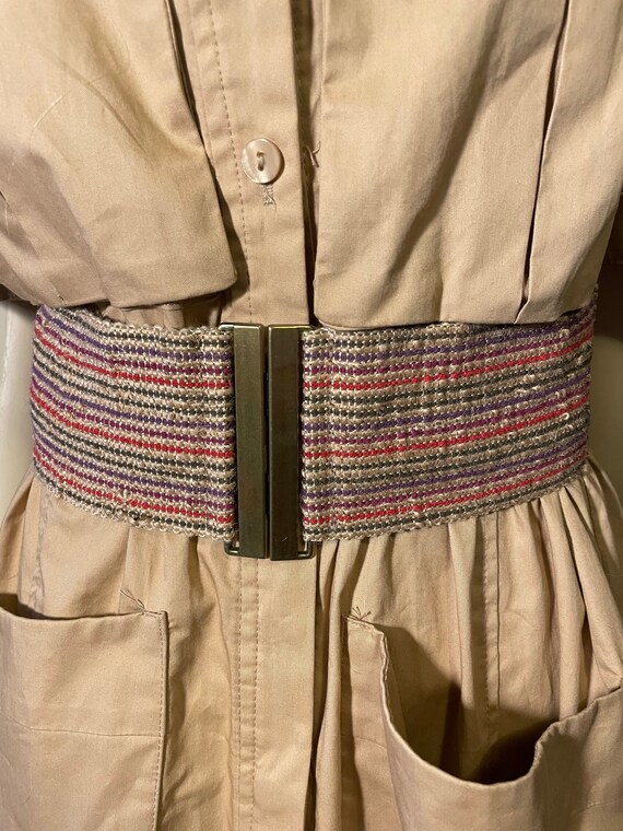 Vintage stretch striped wide belt