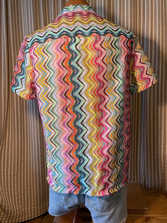 Retro men’s colorful zig zag loose weave summer s… - image 3